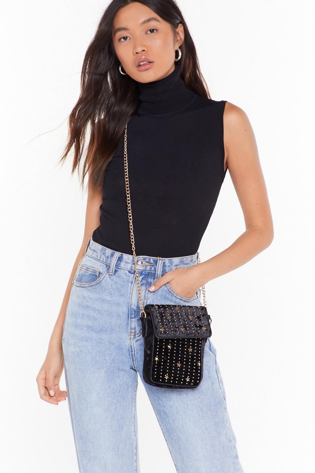 WANT Stud Out From the Crowd Velvet Crossbody Bag image number 1