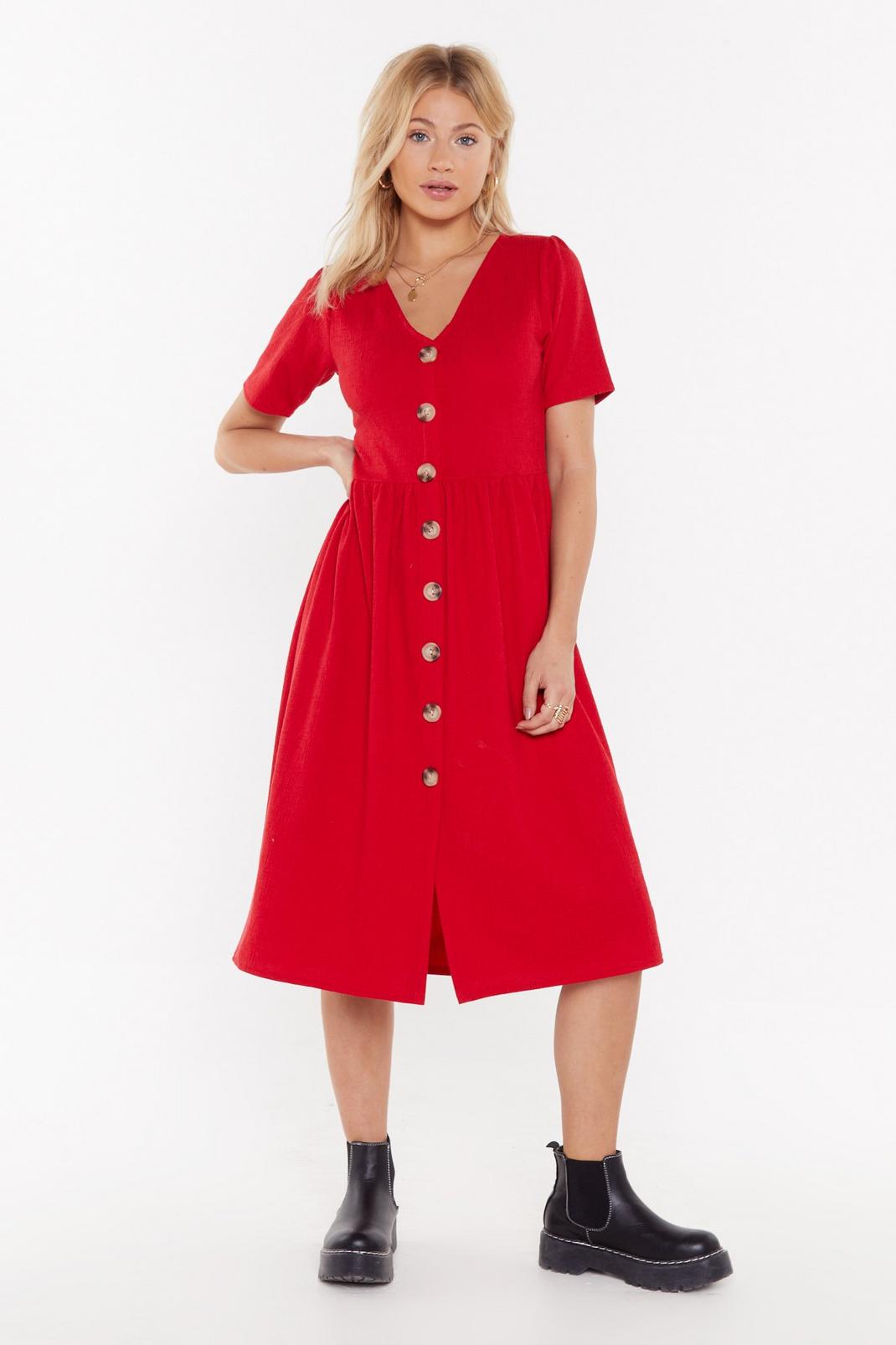 I Could V the One Button-Up Midi Dress image number 1
