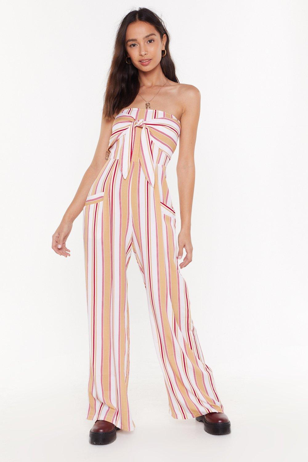 bandeau wide leg jumpsuit