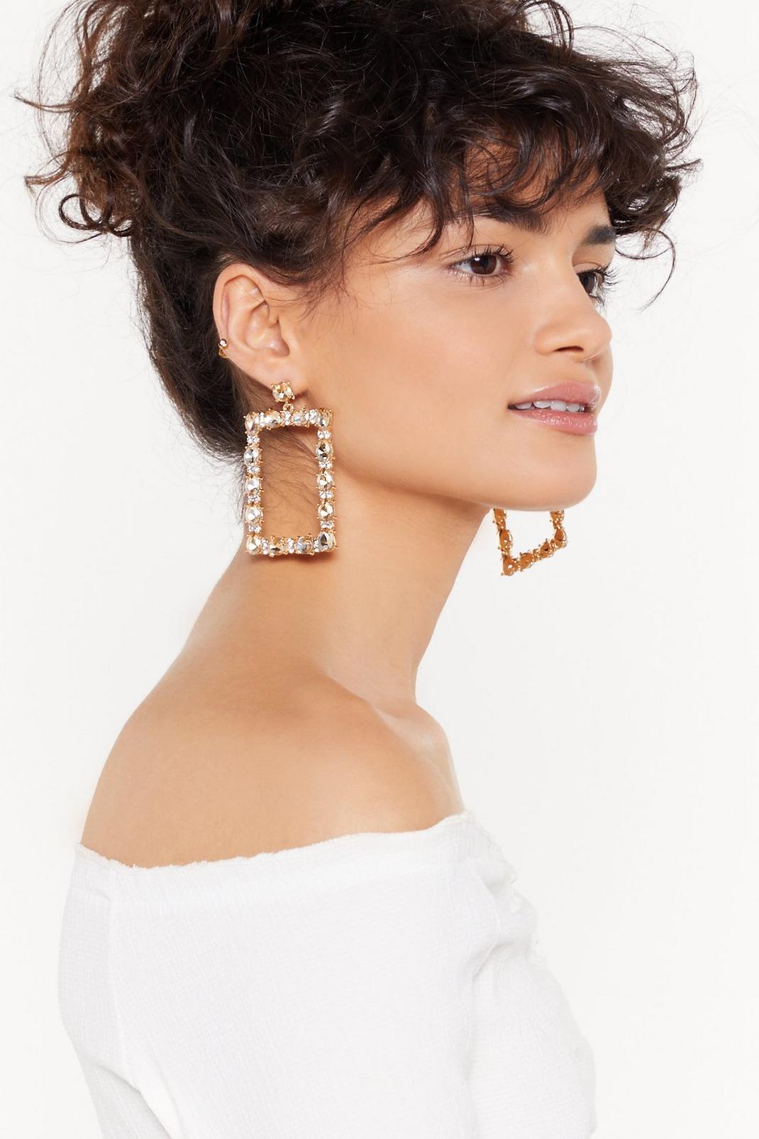 Diamante Embellished Door Knocker Earrings image number 1