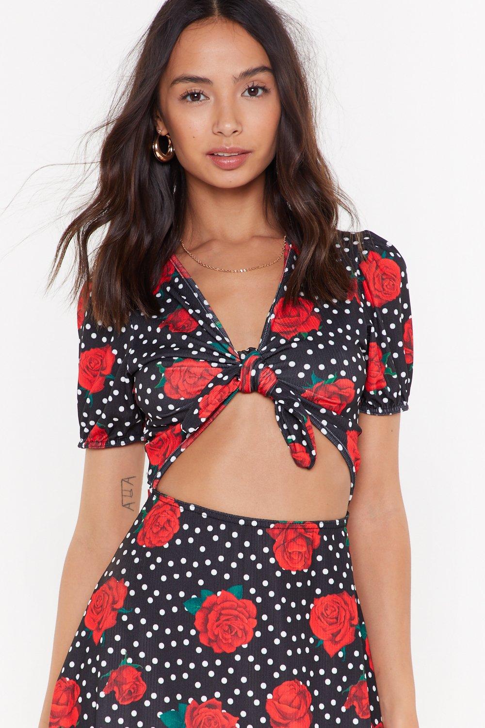 Cut it Out Floral Polka Dot Mini Dress