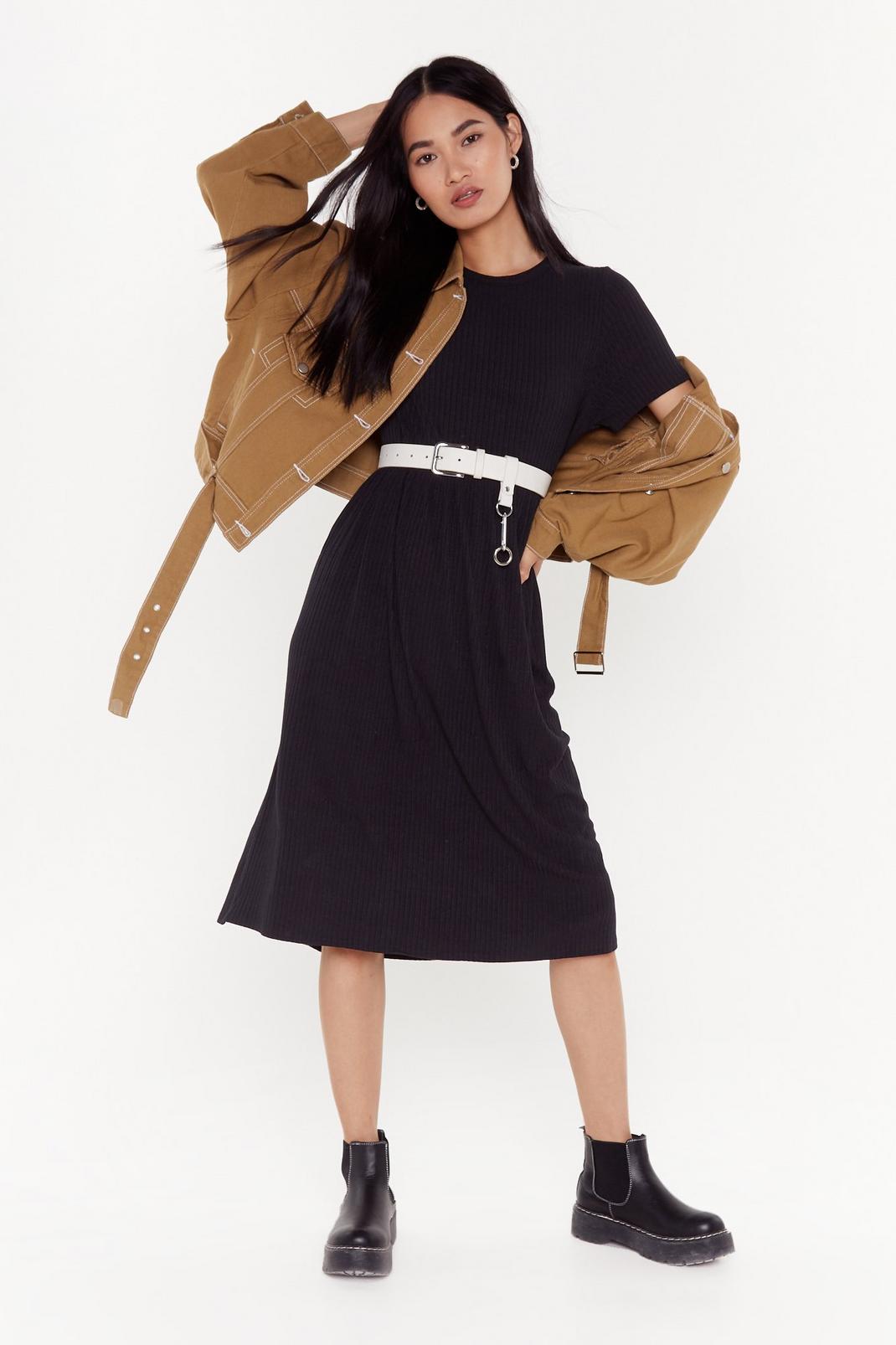 You Got The Smock Factor Ribbed Midi Dress image number 1