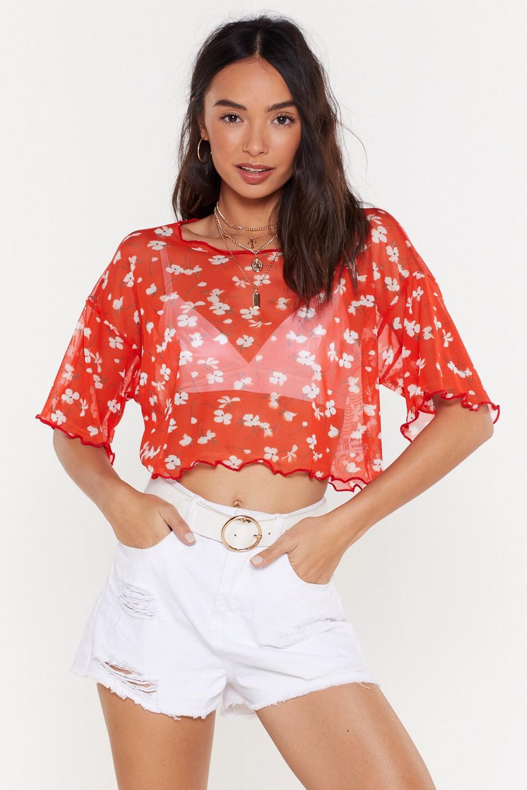 Plant Deal With You Floral Crop Top image number 1