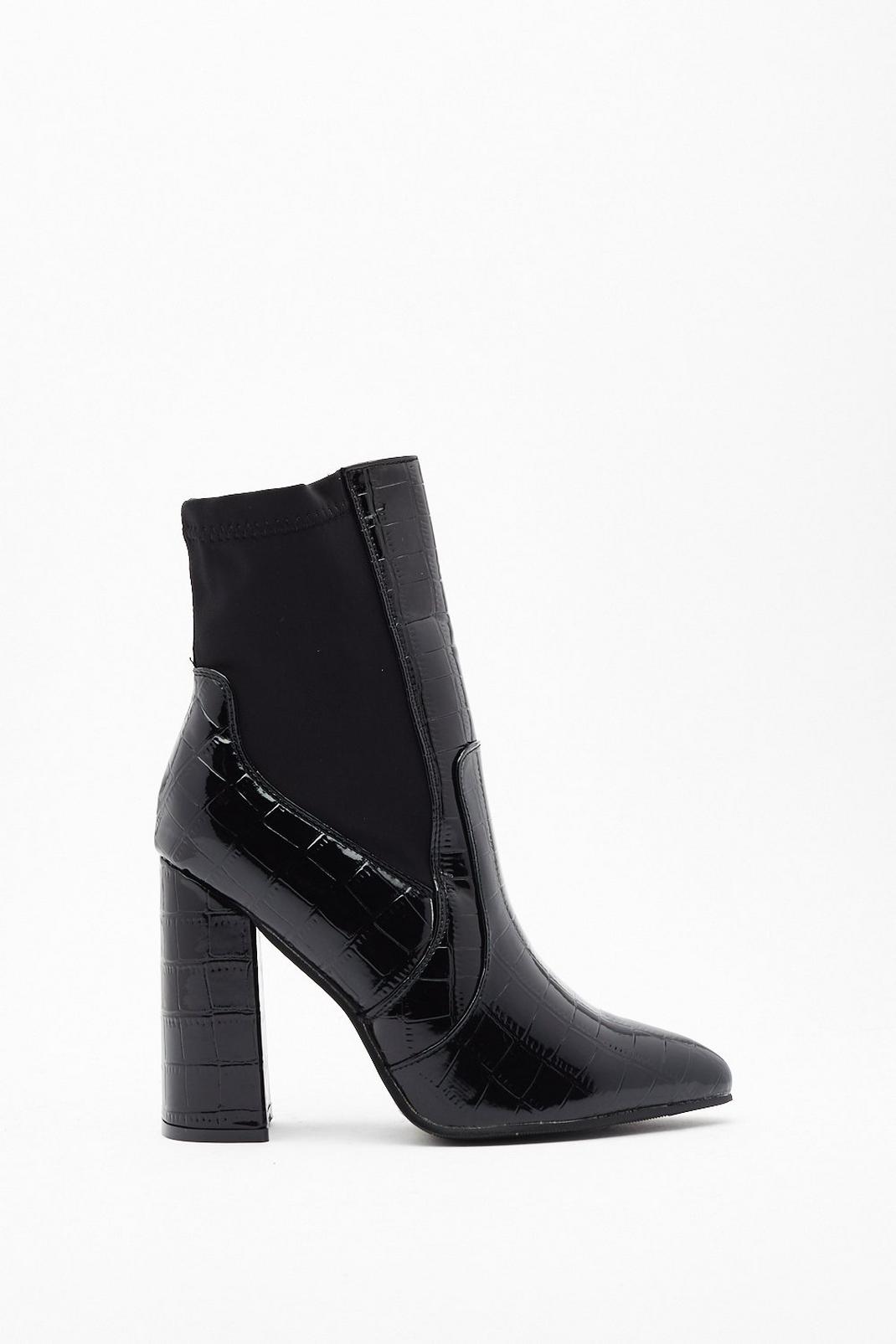 Heel Before Me Patent Pointed Boots image number 1