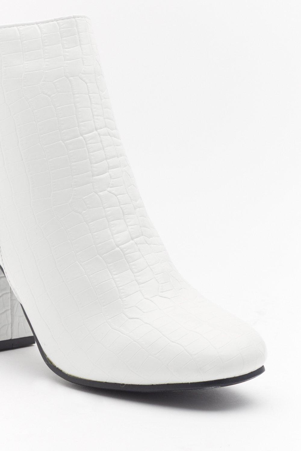 White 2025 croc booties