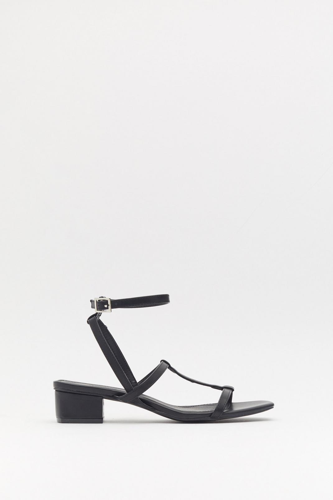 Square Toe Strappy Low Block Heels image number 1