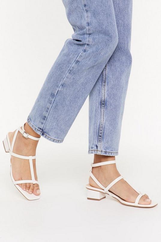 Square Toe Strappy Low Block Heels | Nasty Gal