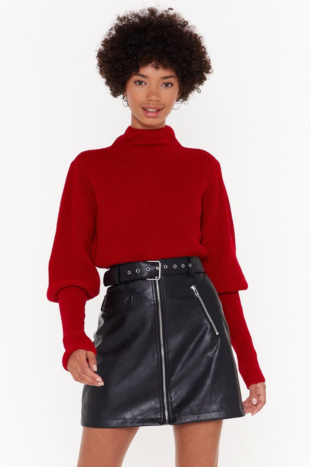Let's Get Knit Puff Sleeve Sweater image number 1