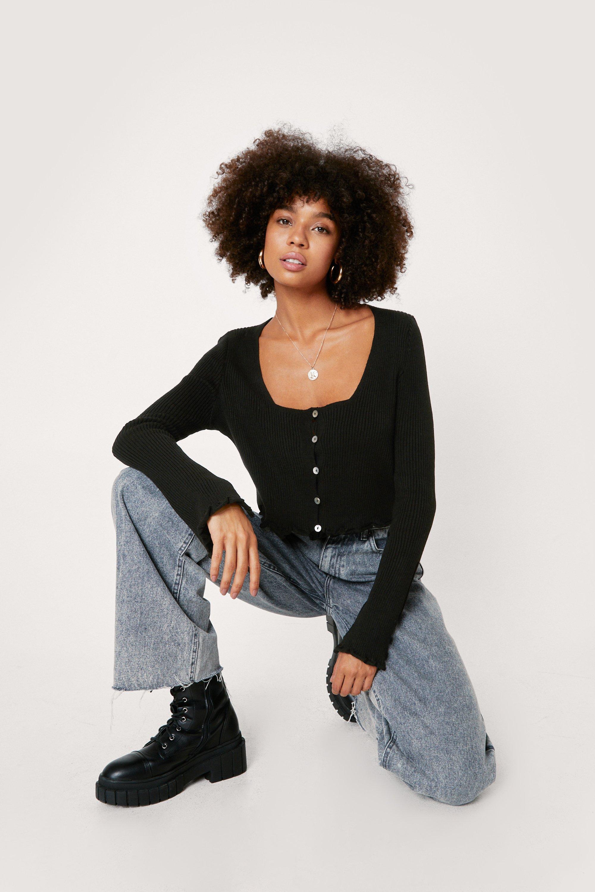 nasty gal black cardigan