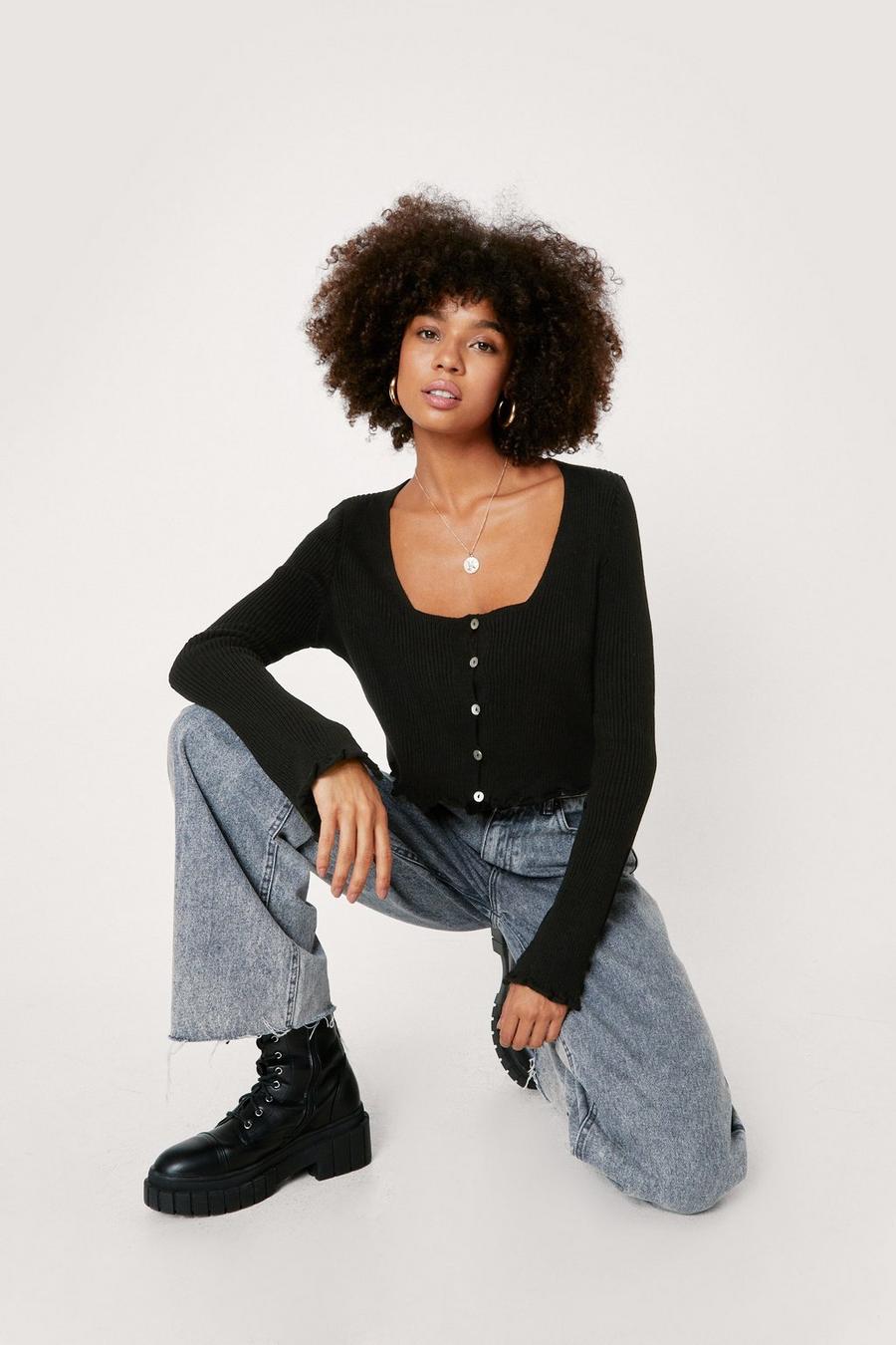 License to Chill Ribbed Button-Down Cardigan