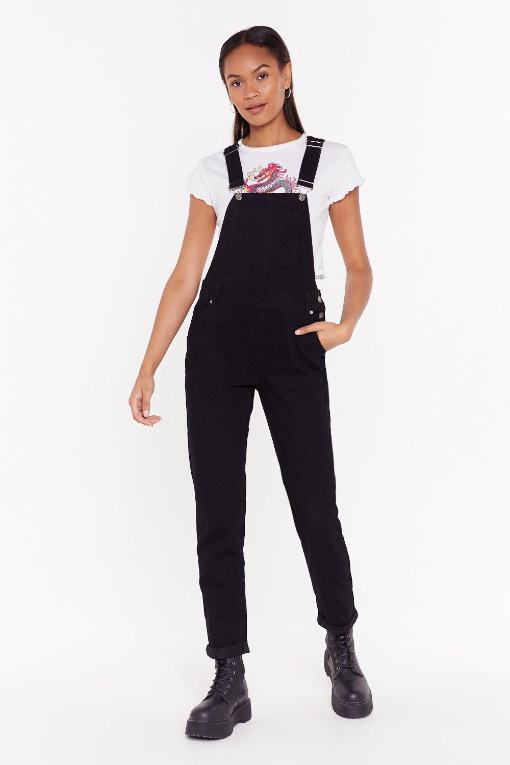 black boyfriend dungarees