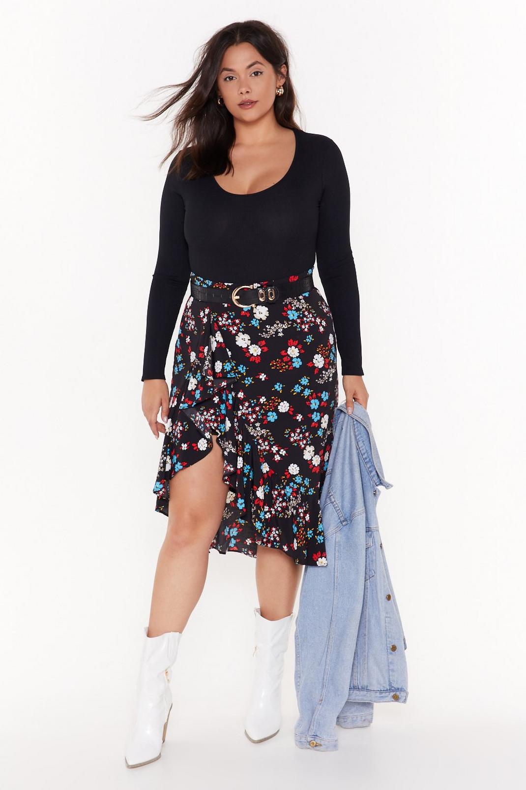 Hit the Petal Floral Midi Skirt image number 1