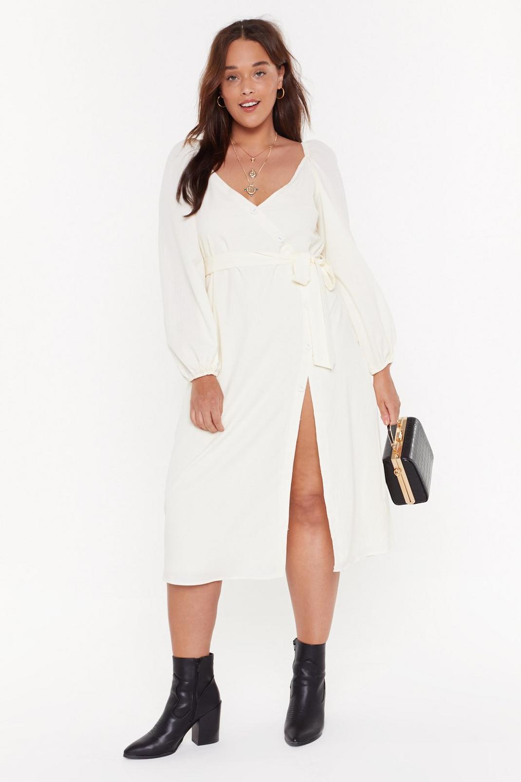All You Need Is Puff Sleeve Plus Midi Dress image number 1