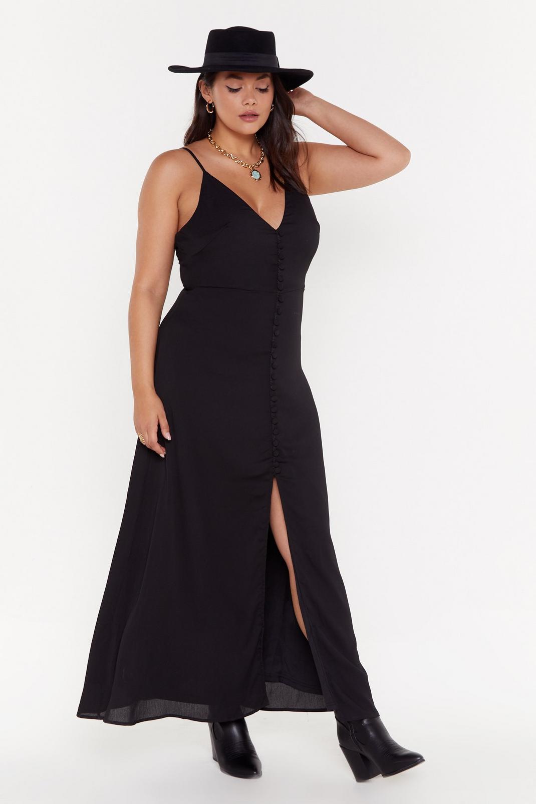 Don't Take Any Slit Button-Down Maxi Dress image number 1