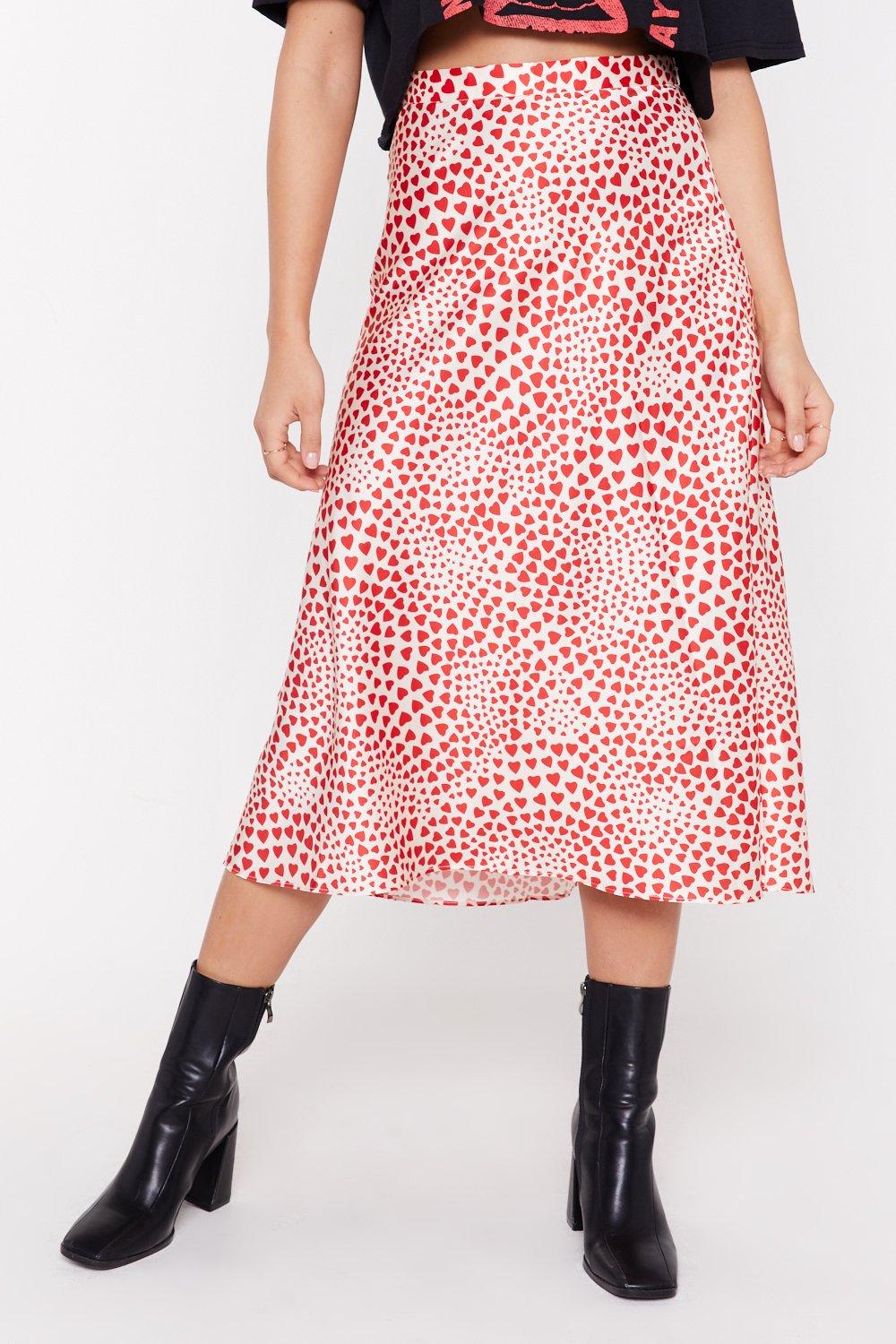 Nothing Breaks Like a Heart Satin Midi Skirt