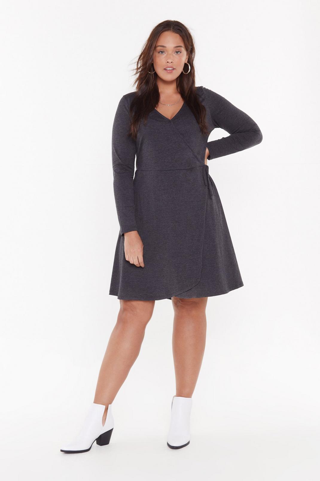 Grey A Plus Looks Wrap Jersey Dress image number 1