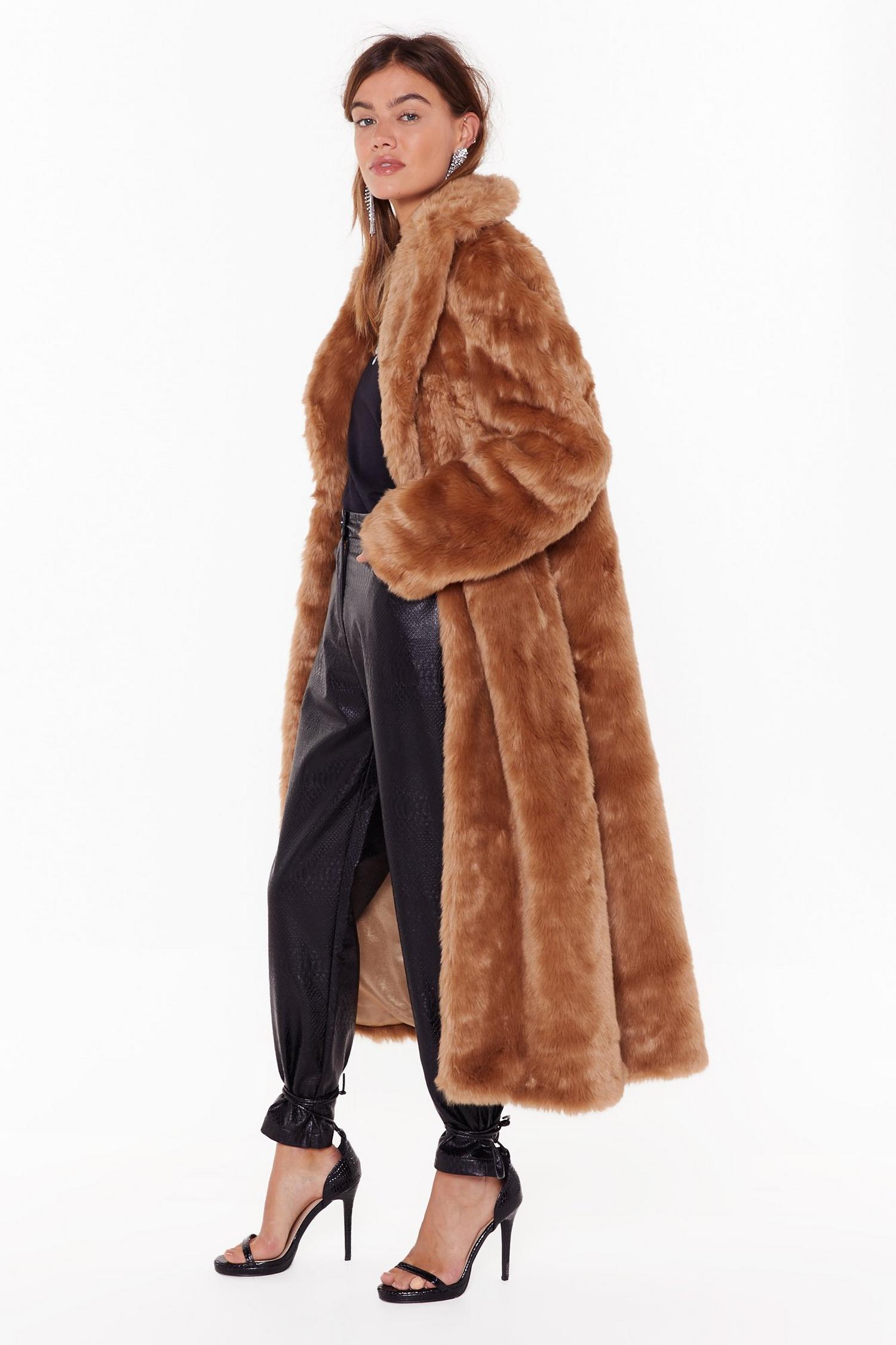 You Fur On My Mind Longline Faux Fur Coat | Nasty Gal