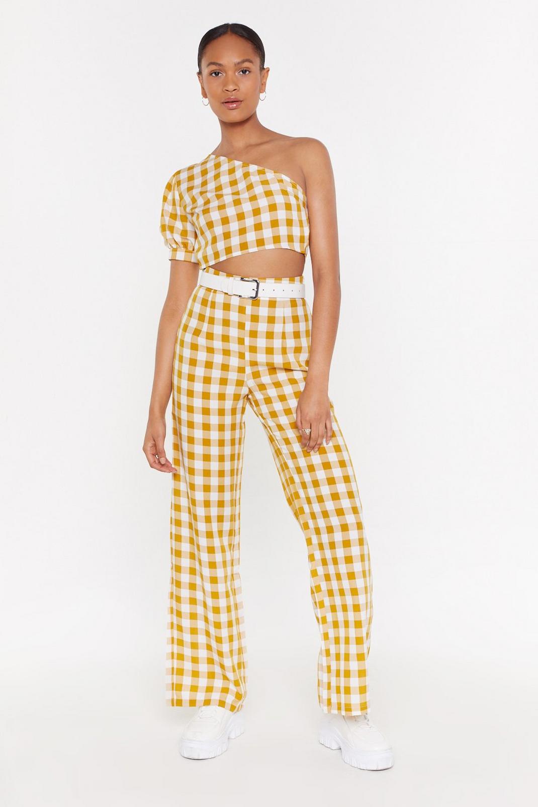 Gingham Wide Leg Co-ord Trouser image number 1