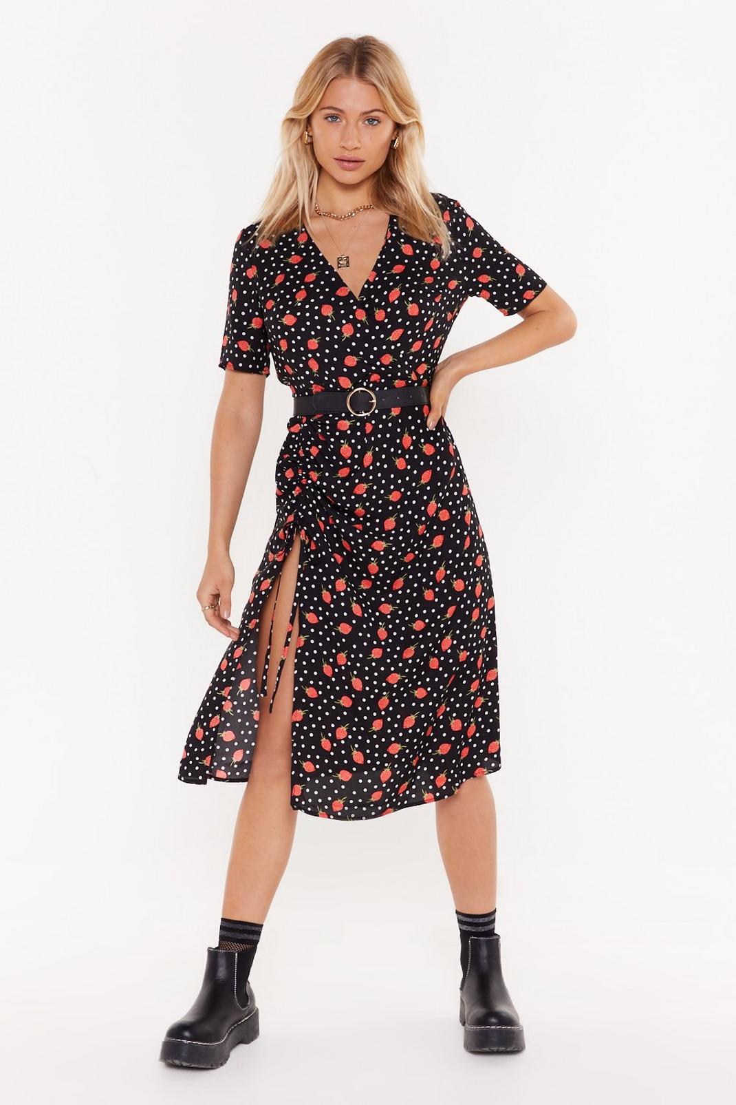 The Strawberry Last Minute Ruched Dress image number 1