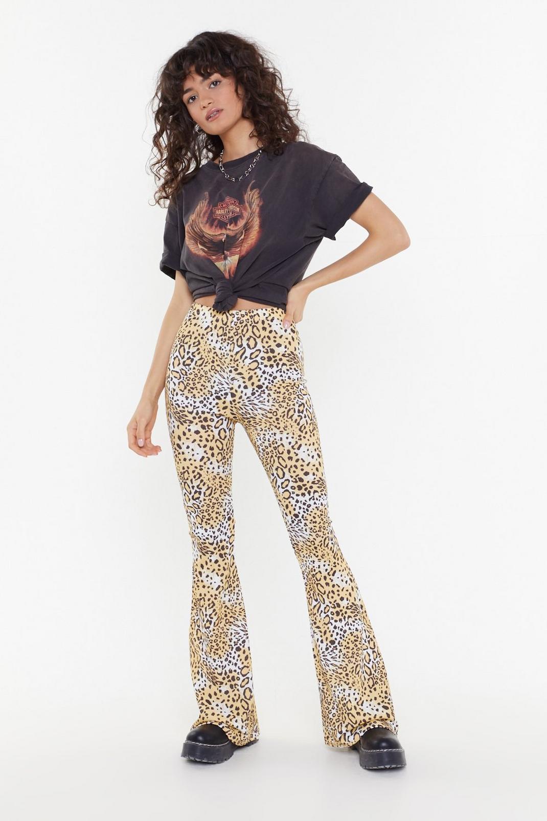 Take Meow-t Leopard Flare Pants image number 1