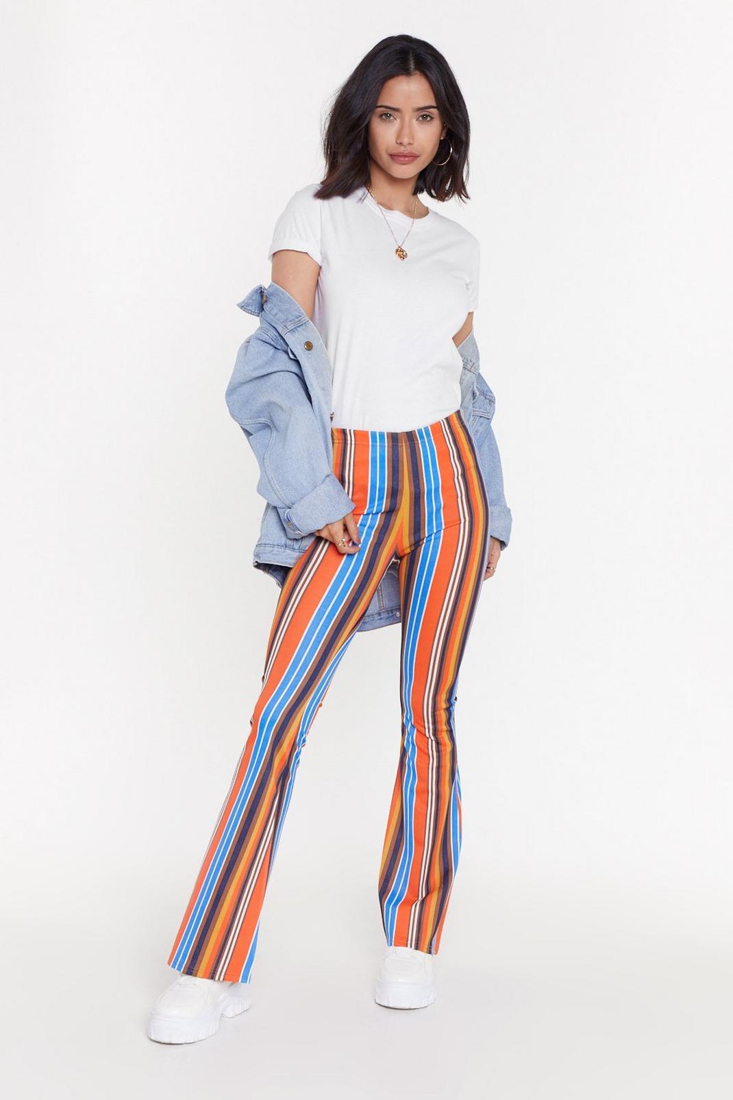 Electric Feel Stripe Flare Pants image number 1