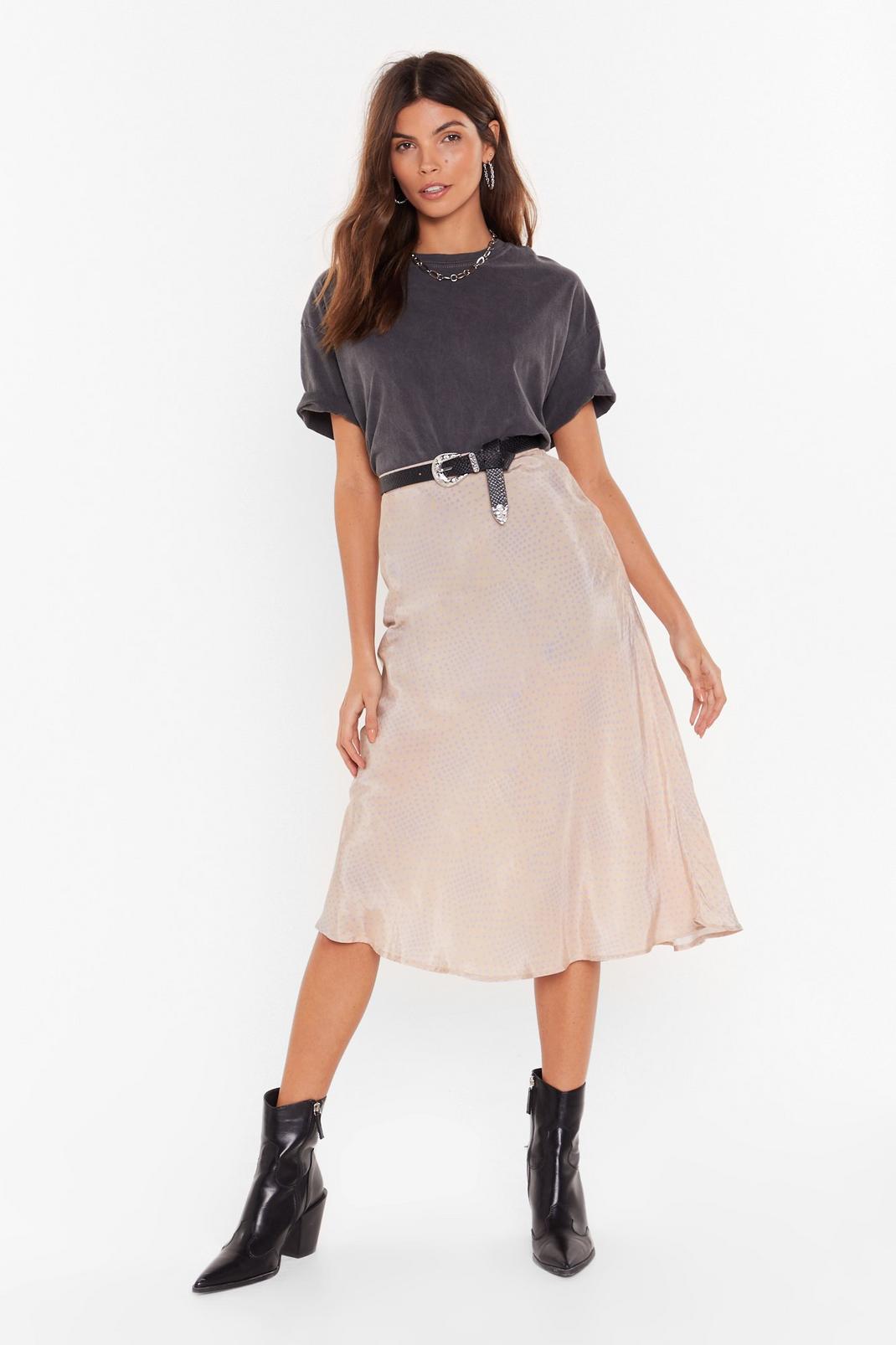 It's Worth a Spot Satin Midi Skirt image number 1