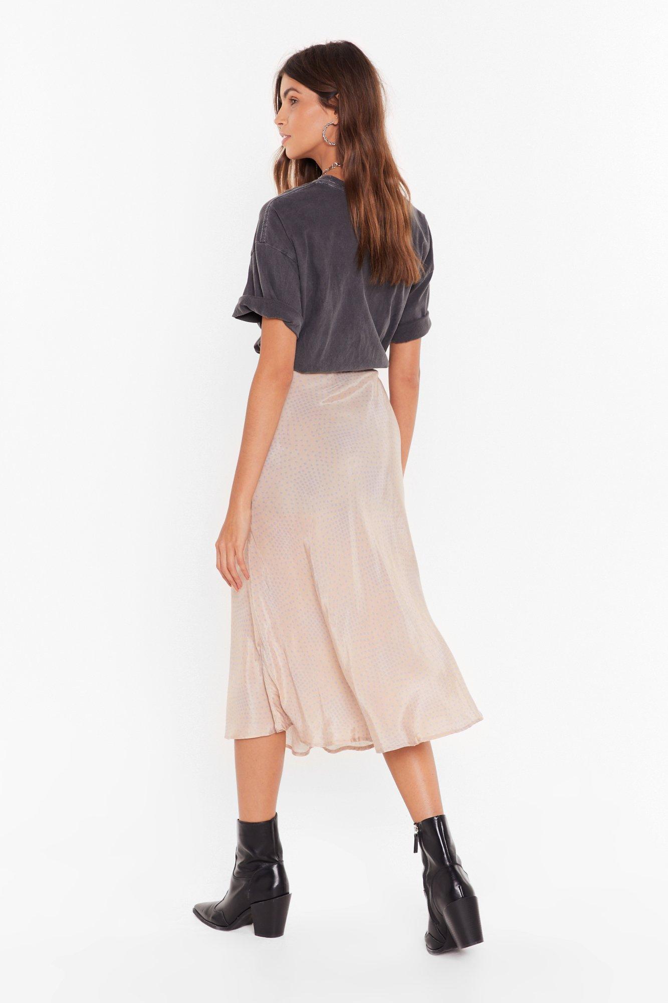 Satin midi clearance skirt nasty gal