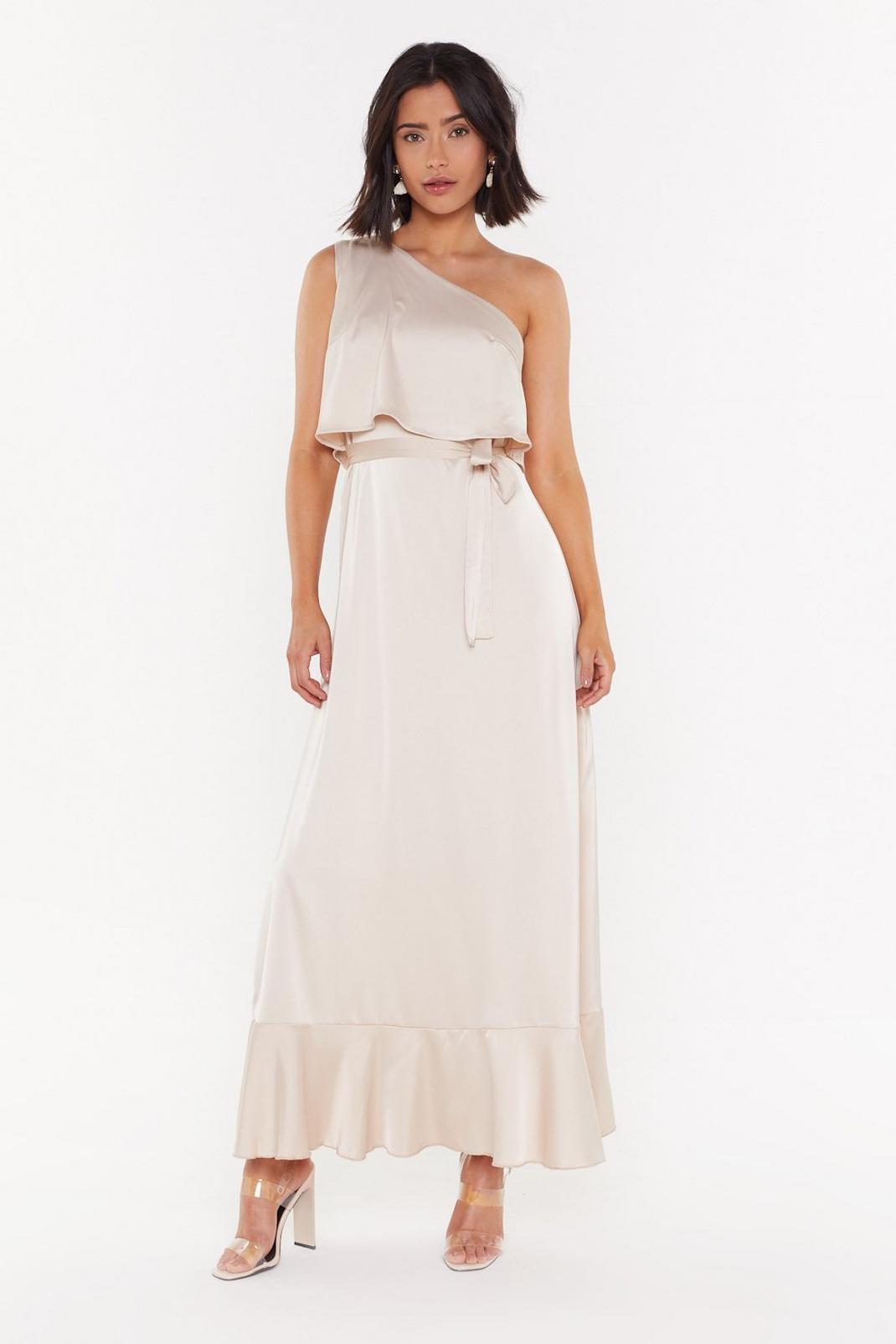 The Lucky One-Shoulder Satin Maxi Dress image number 1