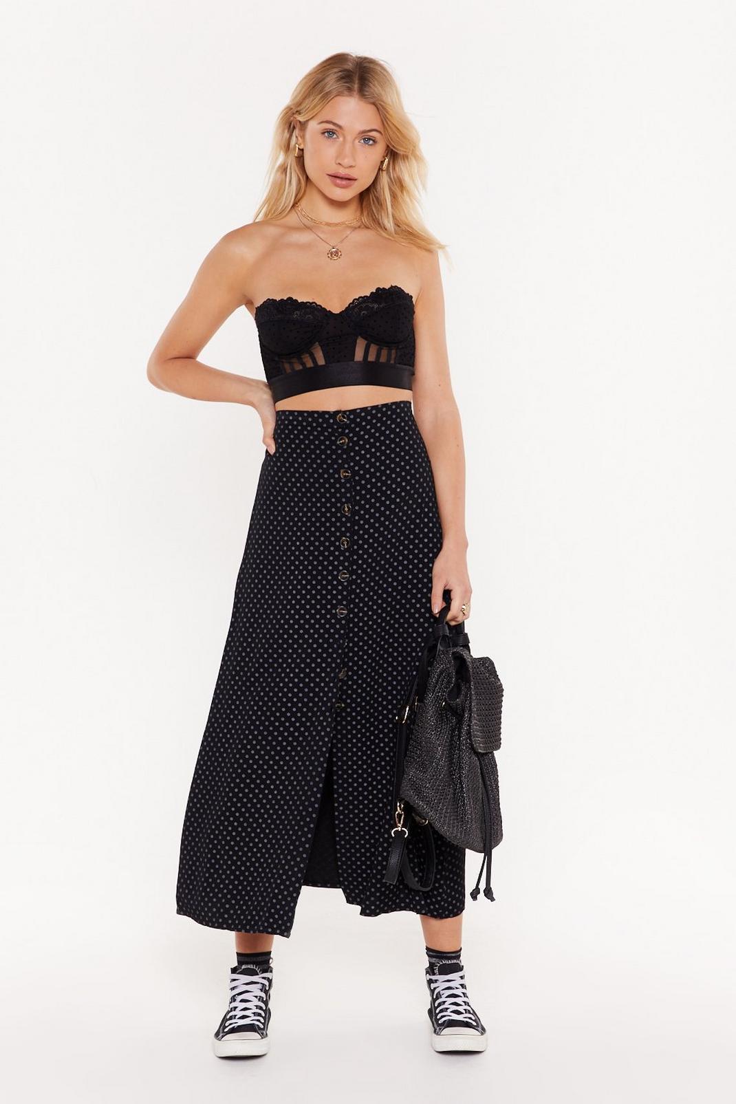 It's Going Down Polka Dot Maxi Skirt image number 1