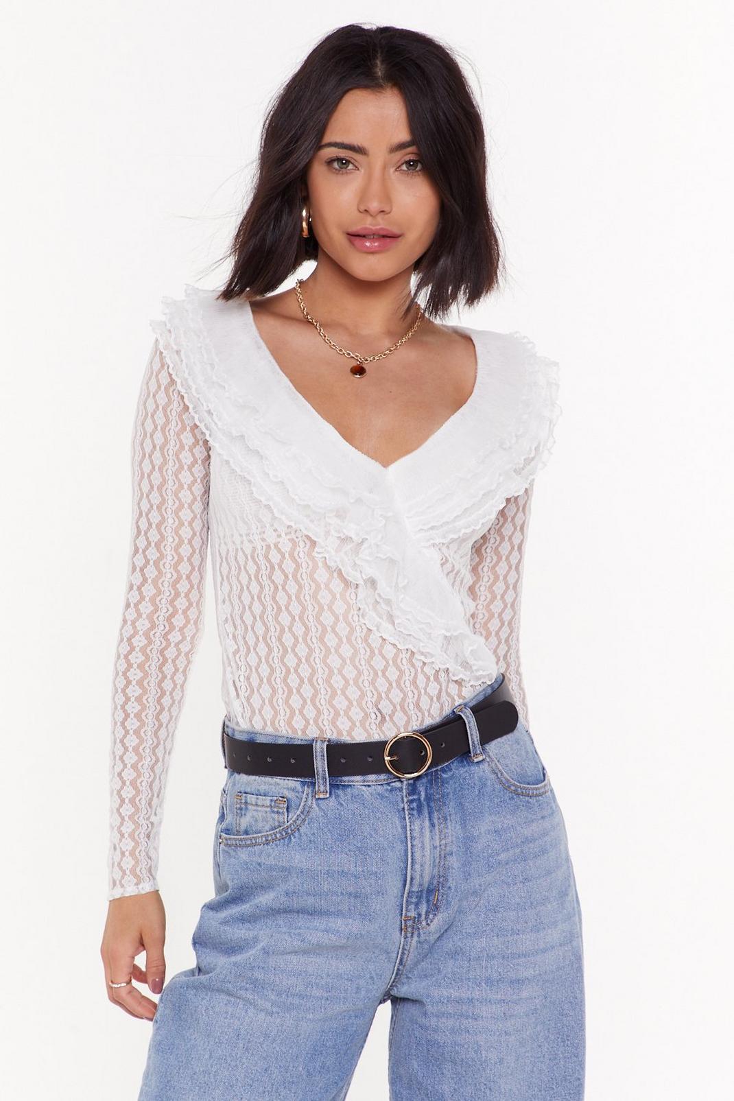 Lace That Feeling Ruffle Blouse image number 1