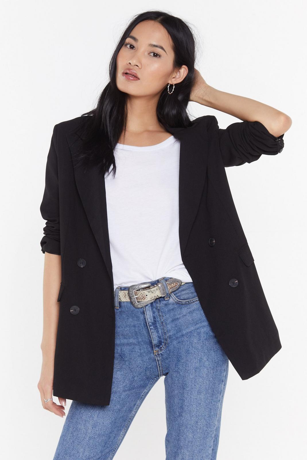 105 Double Breasted Oversized Tailored Blazer image number 2