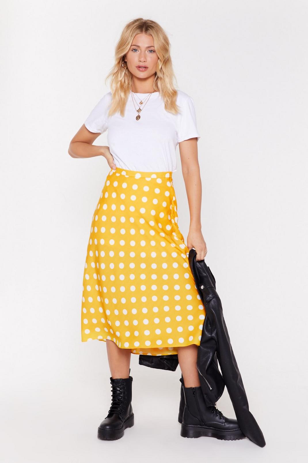 Got the Spots For You Bias Cut Midi Skirt image number 1