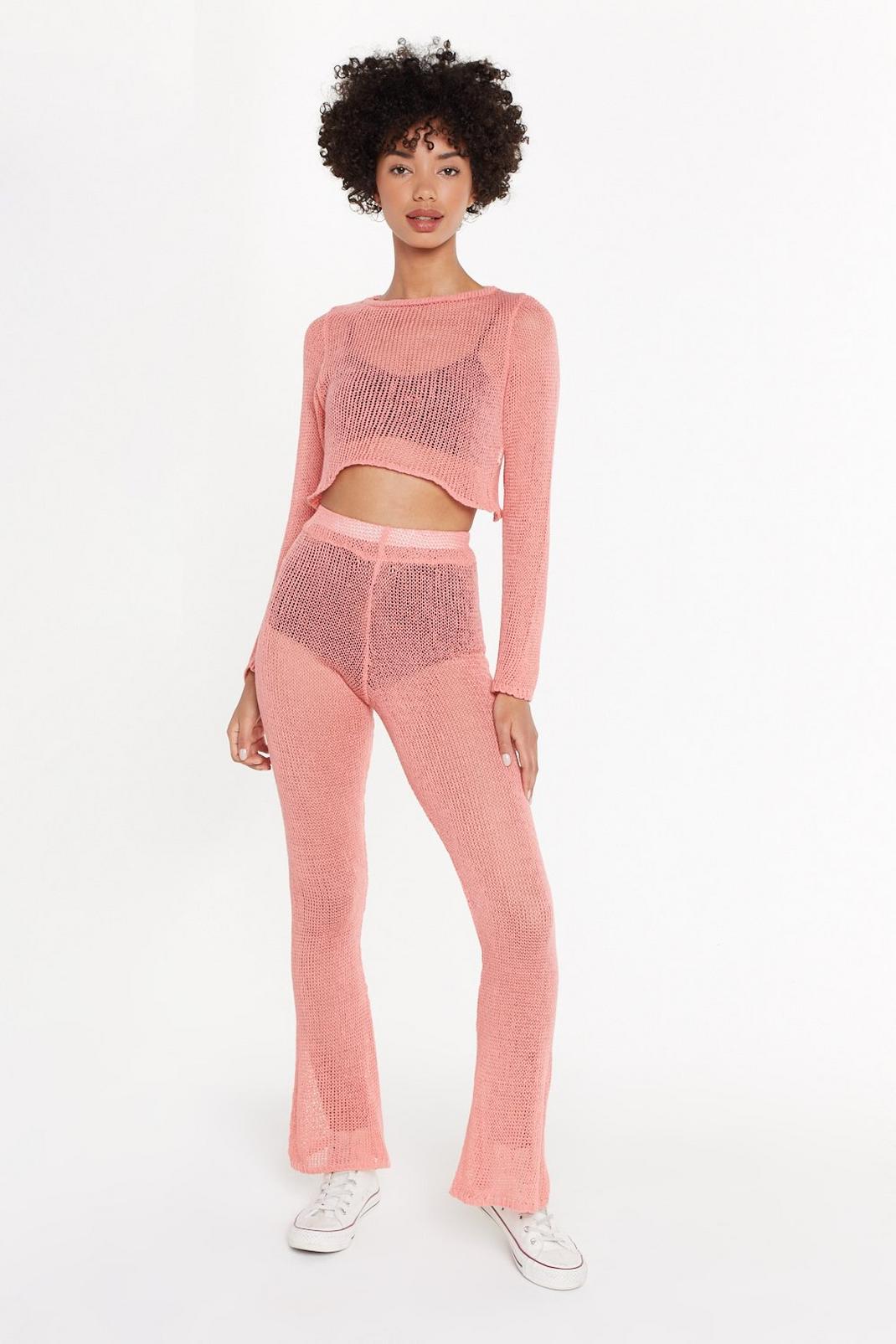 Keep Knit Up Crop Top and Trousers Set image number 1