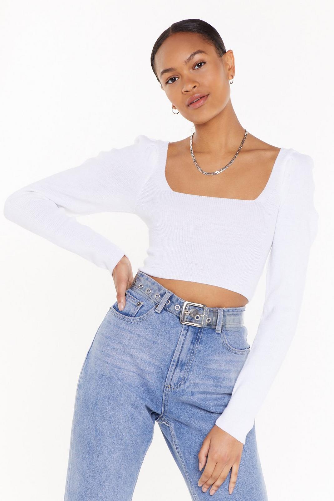 Squareneck Puff Sleeve Knitted Top | Nasty Gal