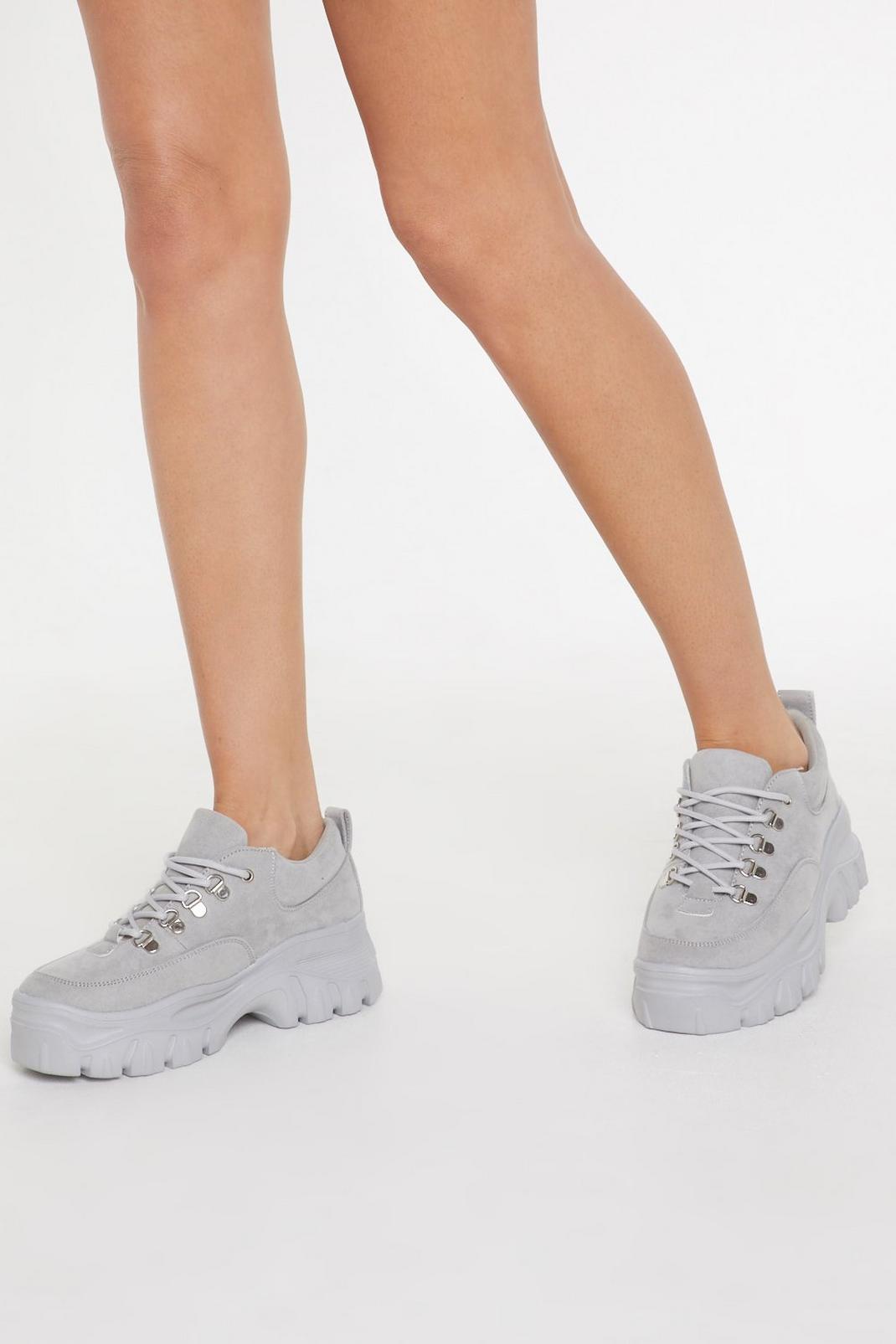 Immi Suede Grey Chunky Trainer image number 1