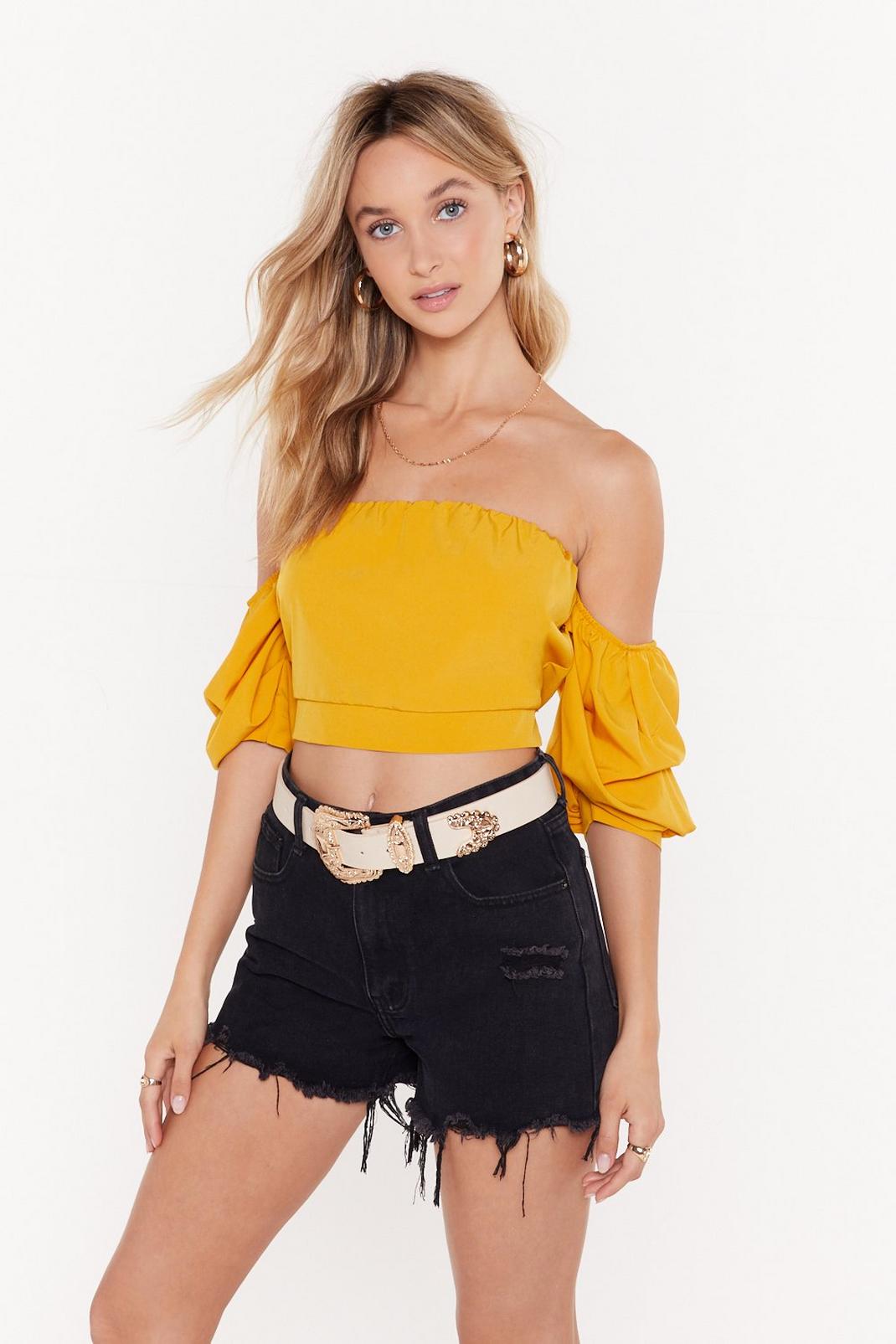 Puff Sleeve Bandeau Top image number 1