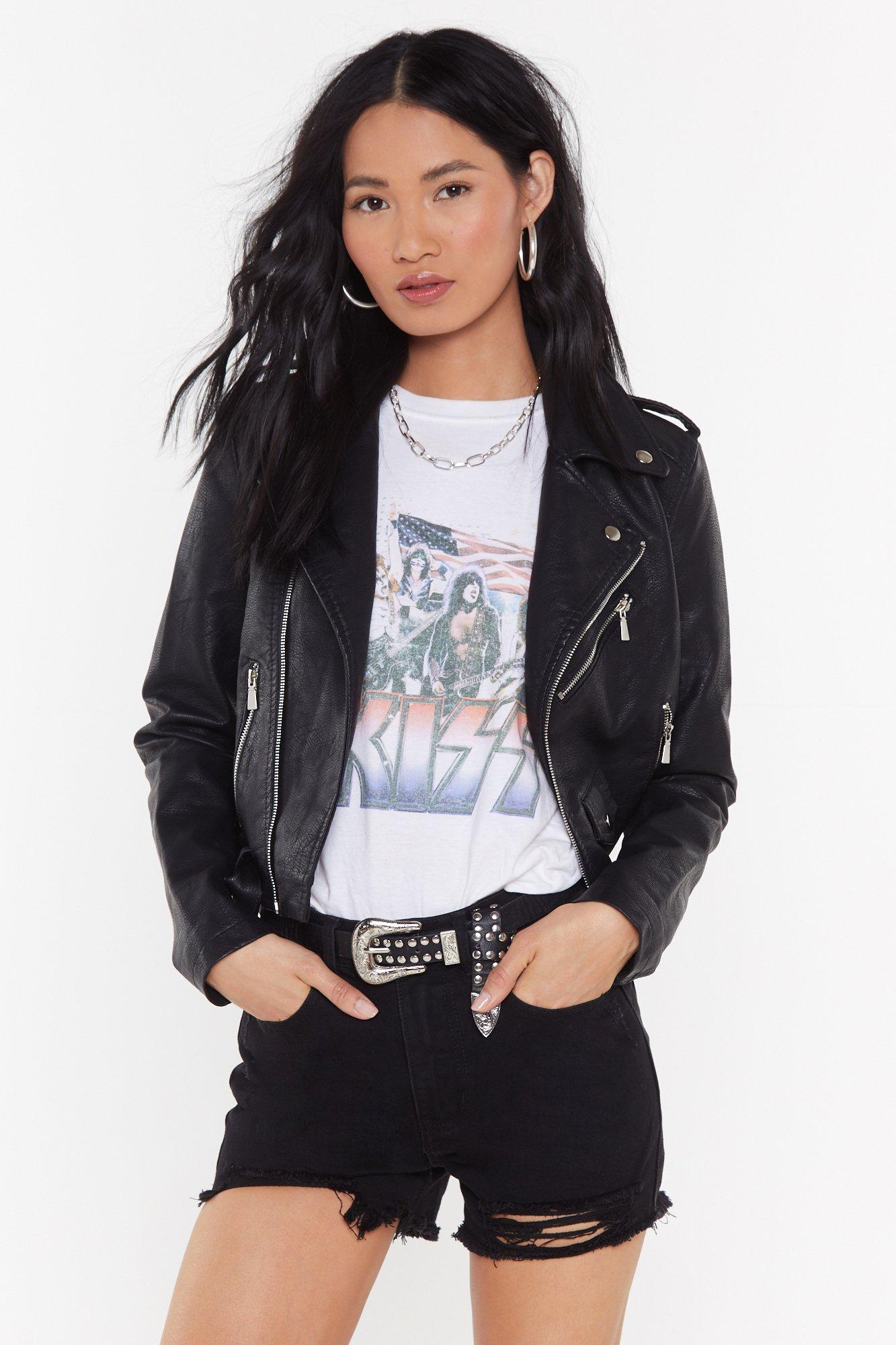 xoxo faux leather jacket