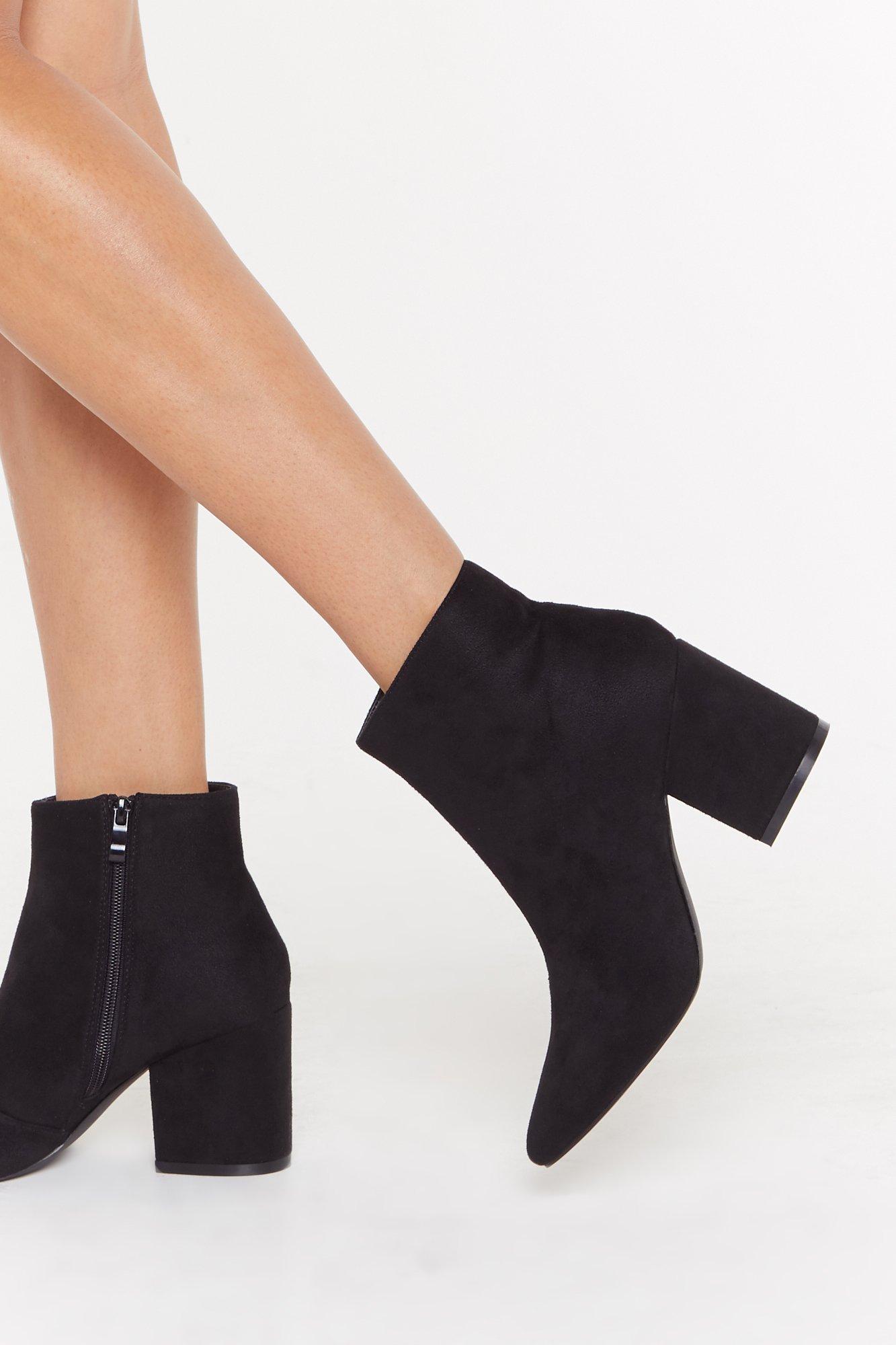 faux suede block heels