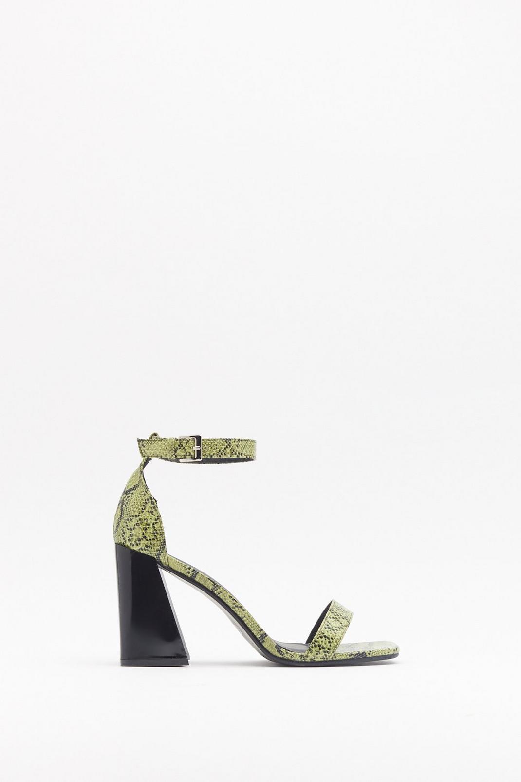 Can't Snake It Faux Leather Block Heel Sandals image number 1