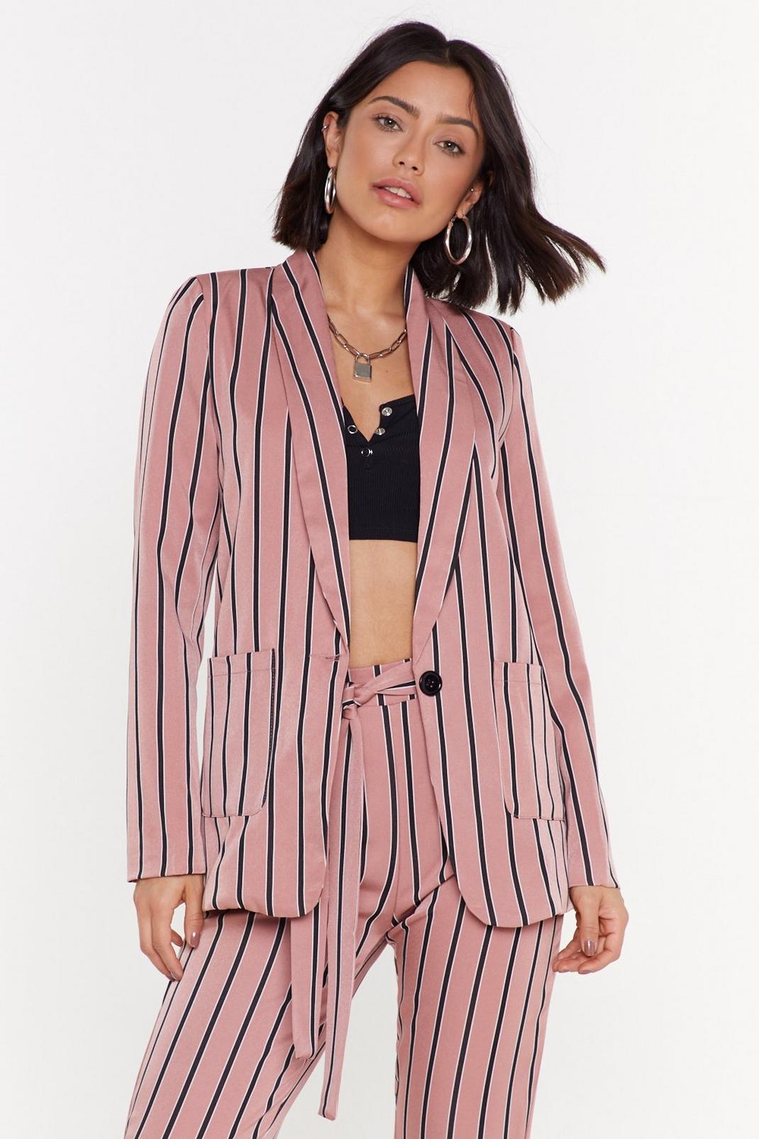 Stripe to Work Relaxed Blazer image number 1