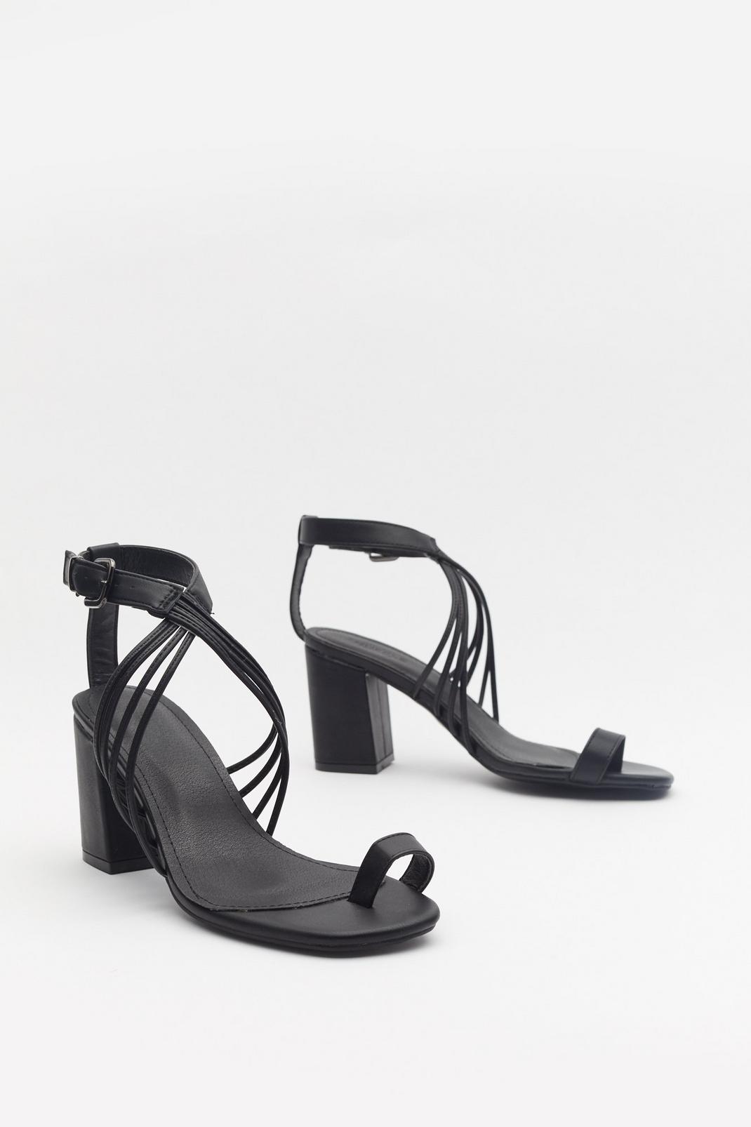 Make It Strappy Faux Leather Block Sandals image number 1