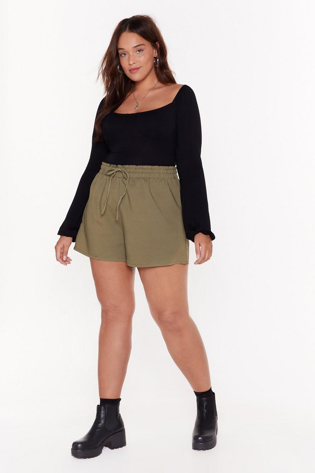 Tie Your Best Plus High-Waisted Shorts image number 1