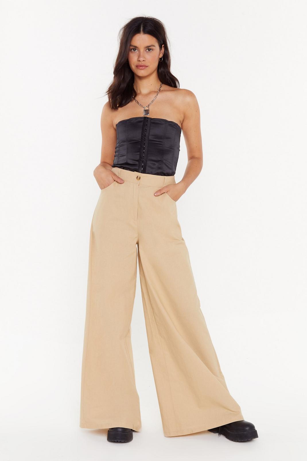 High in the City Linen Wide-Leg Pants image number 1