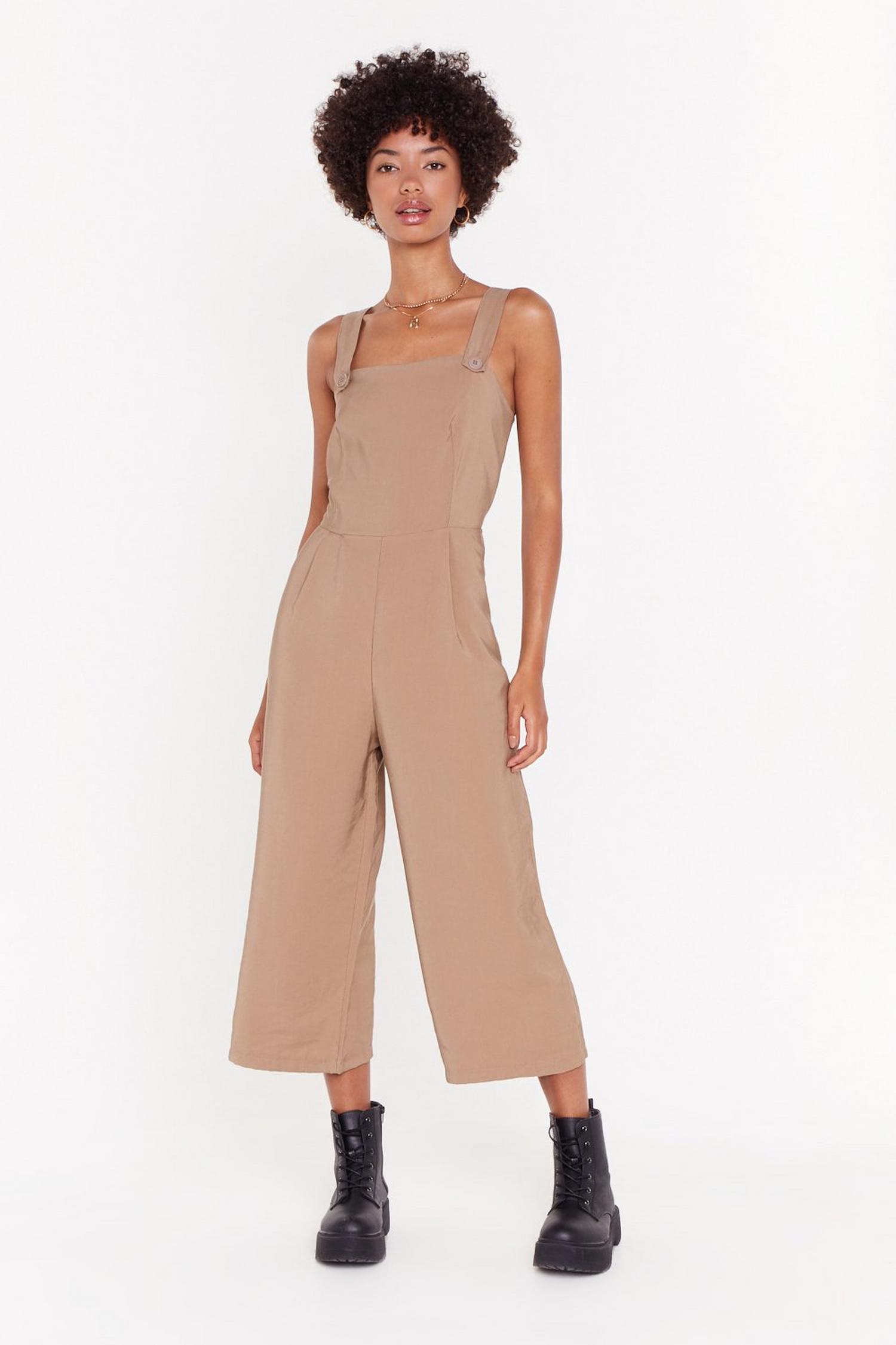 Push My Buttons Cropped Jumpsuit