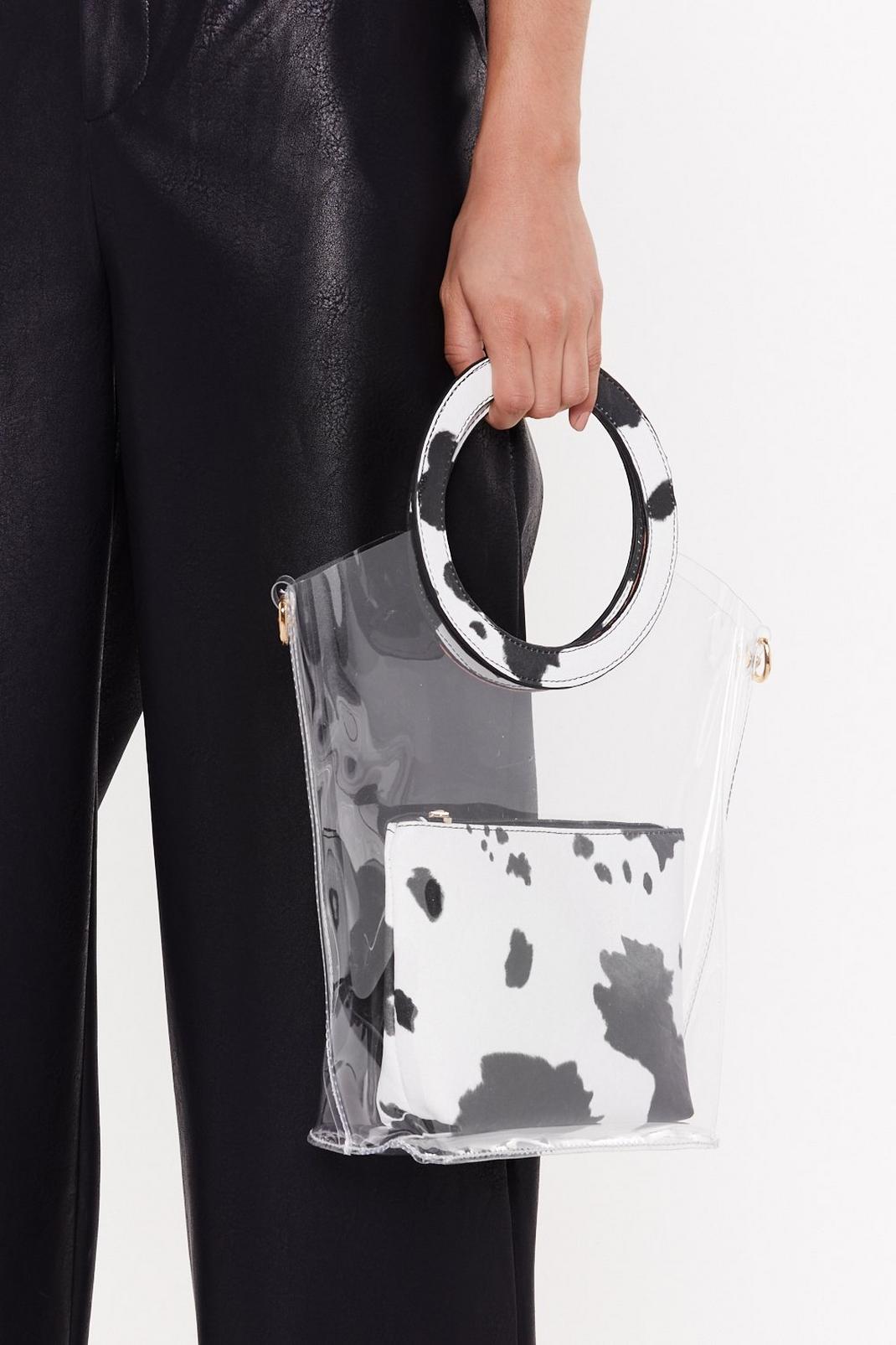 WANT Cow Did You Know Clear Cow Print Bag image number 1