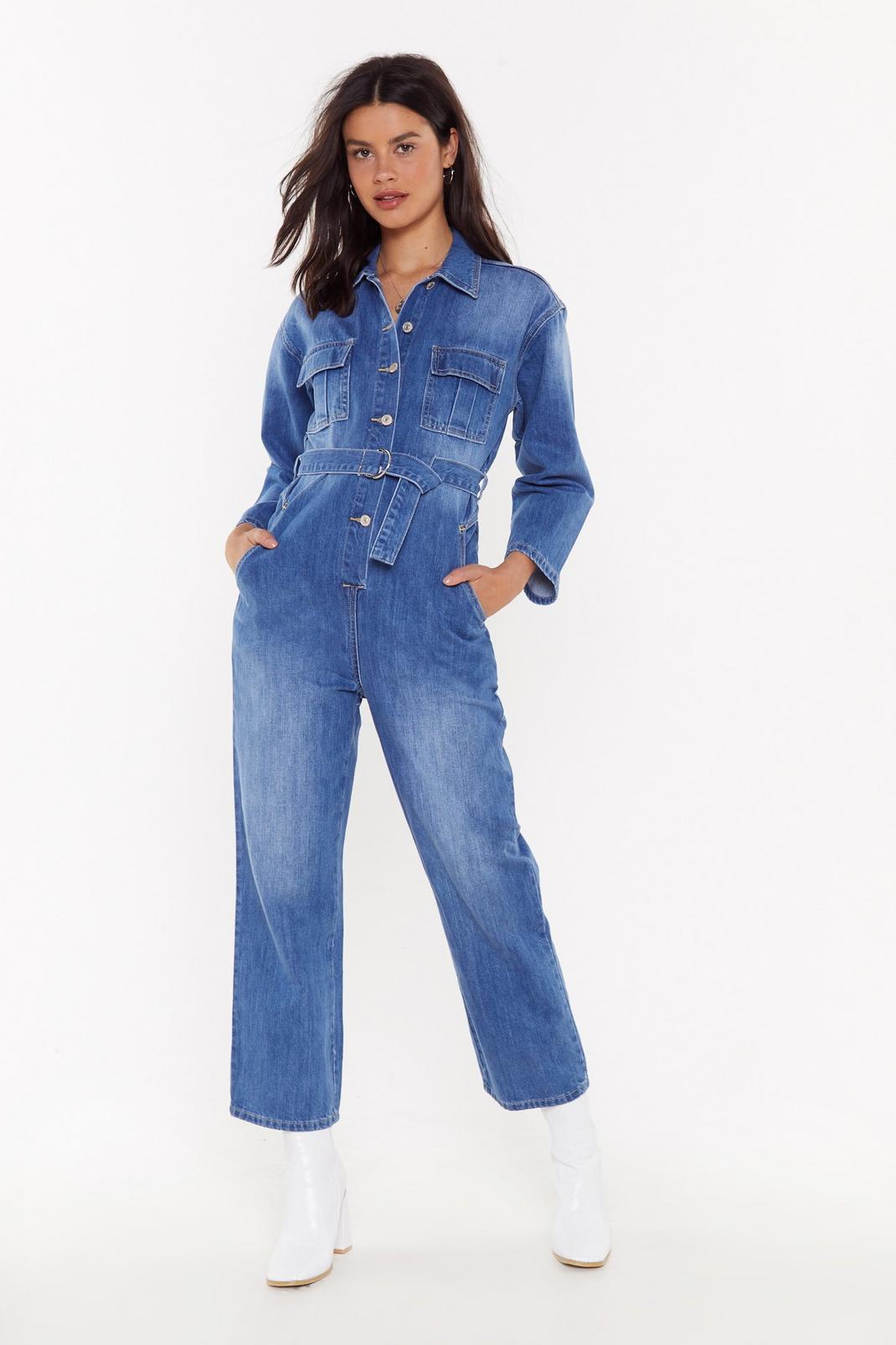 Jump to the Beat Denim Belted Jumpsuit