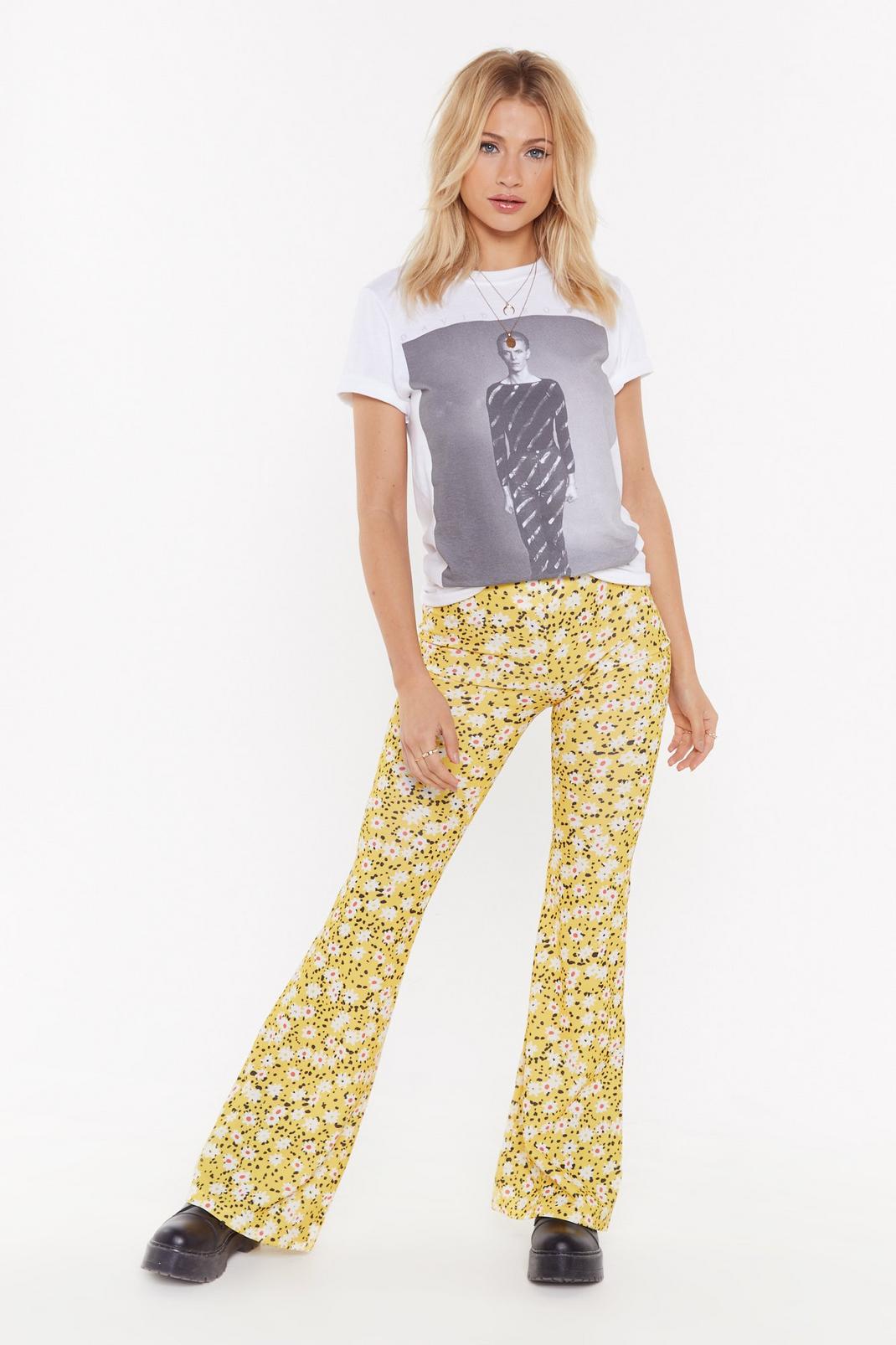 Stop and Flare Floral High-Waisted Pants image number 1