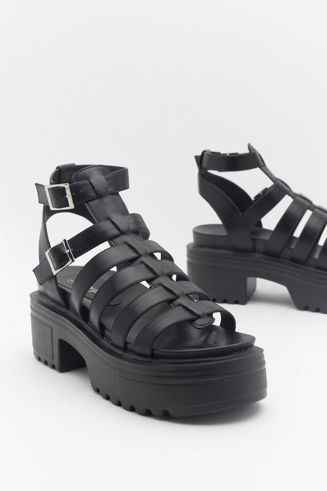 Black Fisherman Chunky Cleated Sandal image number 1
