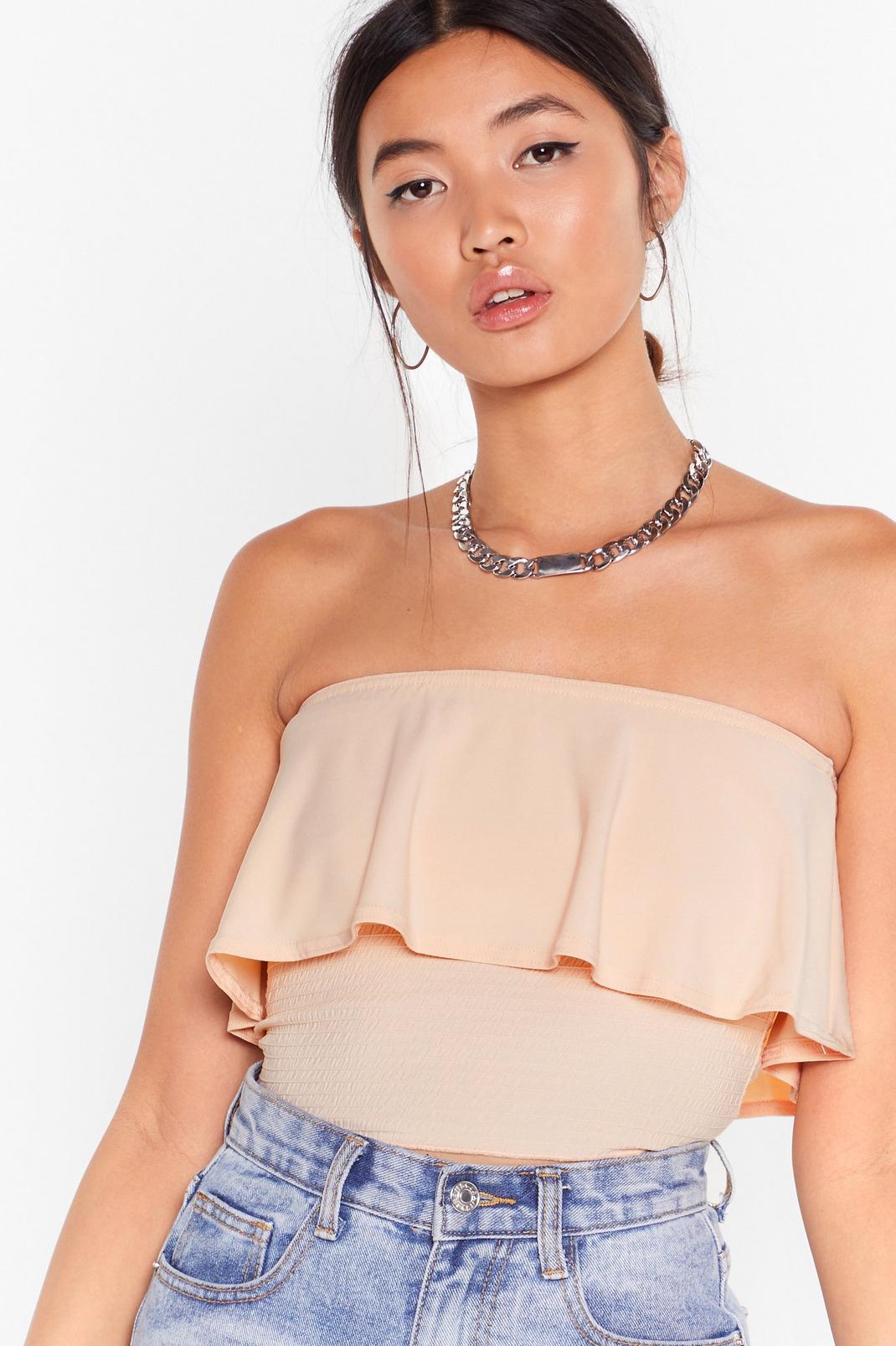 Shirring Up Trouble Ruffle Bandeau Top image number 1