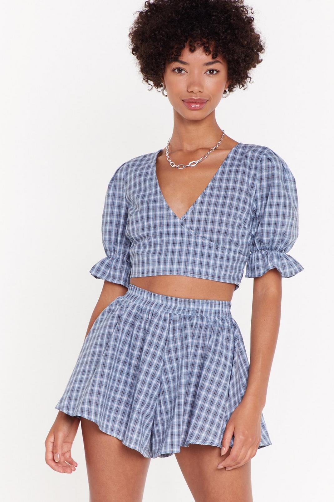 Checkin' in Puff Sleeve Crop Top image number 1